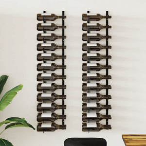 Wand-Weinregale für 48 Flaschen 2 Stk. Schwarz Eisen