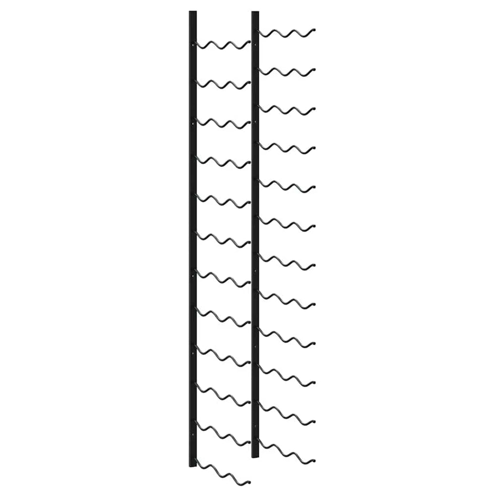 Wand-Weinregal für 36 Flaschen Schwarz Eisen