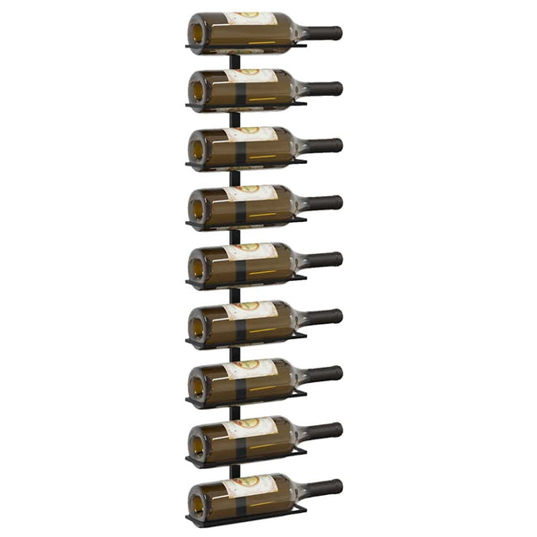 Wand-Weinregale für 18 Flaschen 2 Stk. Schwarz Eisen