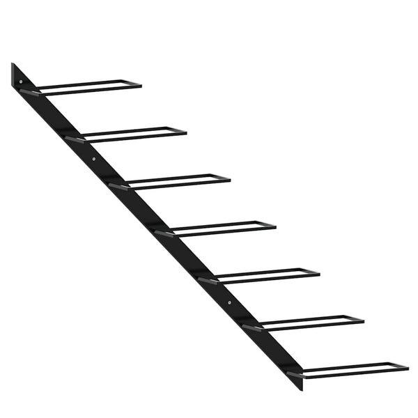 Wand-Weinregal für 7 Flaschen Schwarz Metall