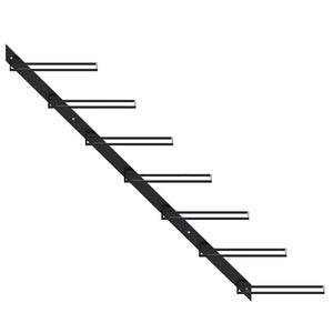 Wand-Weinregal für 7 Flaschen Schwarz Metall
