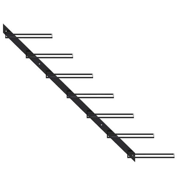 Wand-Weinregal für 7 Flaschen Schwarz Metall