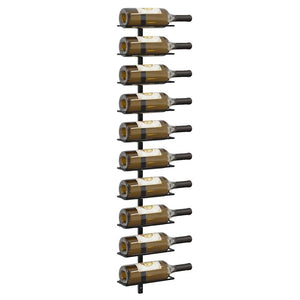 Wand-Weinregal für 10 Flaschen Schwarz Metall