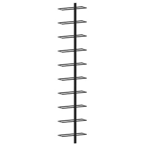 Wand-Weinregal für 10 Flaschen Schwarz Metall