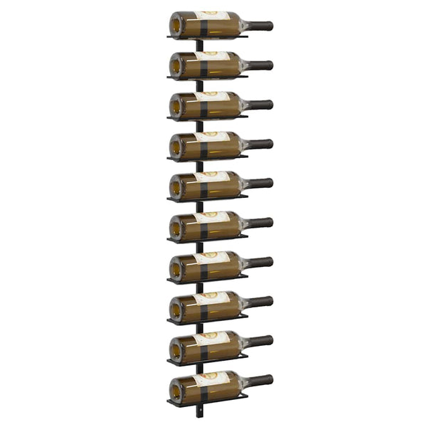 Wand-Weinregale für 20 Flaschen 2 Stk. Schwarz Metall