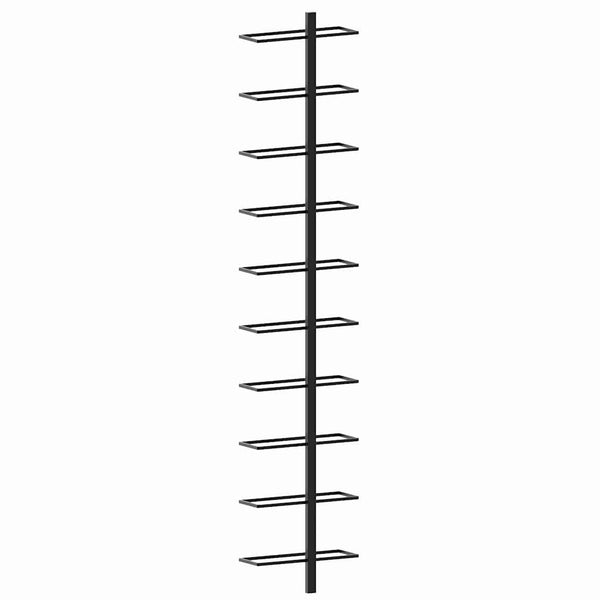 Wand-Weinregale für 20 Flaschen 2 Stk. Schwarz Metall