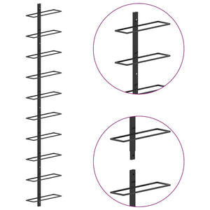 Wand-Weinregale für 20 Flaschen 2 Stk. Schwarz Metall