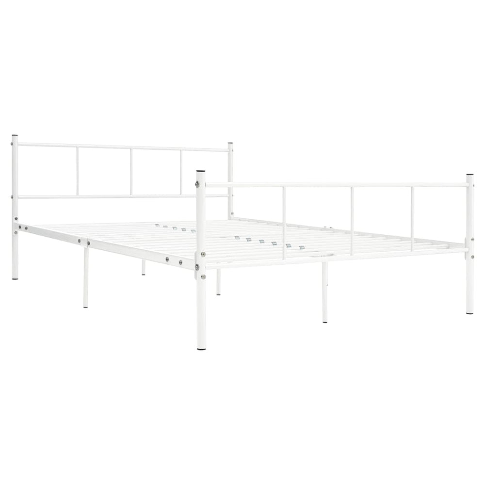 vidaXL Bed Frame White Metal 120x200 cm