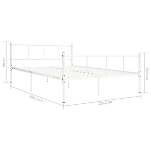 Bettgestell Weiß Metall 120x200 cm