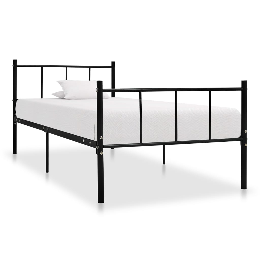 Bettgestell Schwarz Metall 90×200 cm
