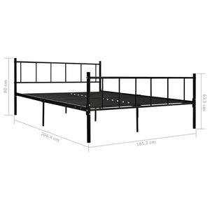 Bettgestell Schwarz Metall 180×200 cm