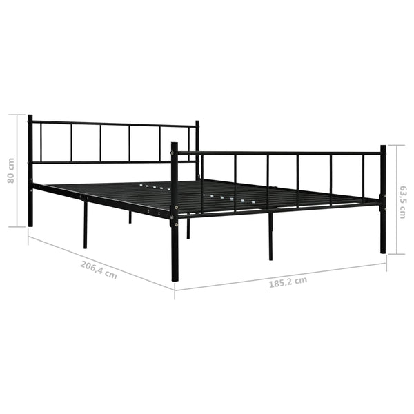 Bettgestell Schwarz Metall 180×200 cm