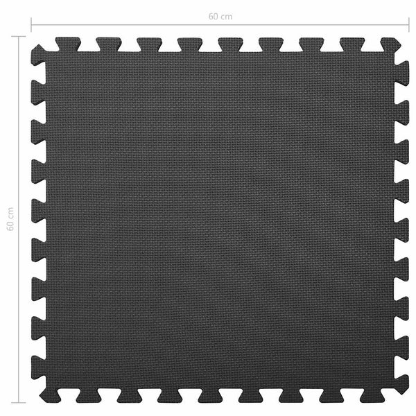 EVA Schaumstoff Bodenmatten Set Schwarz - 4,32 m²
