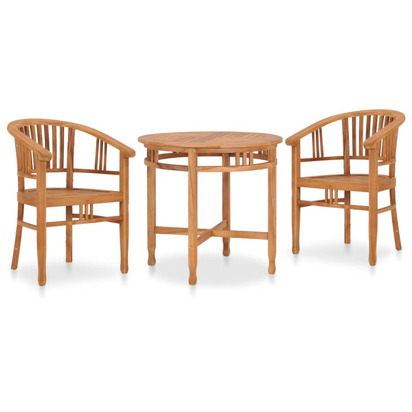3-tlg. Garten-Essgruppe Teak Massivholz