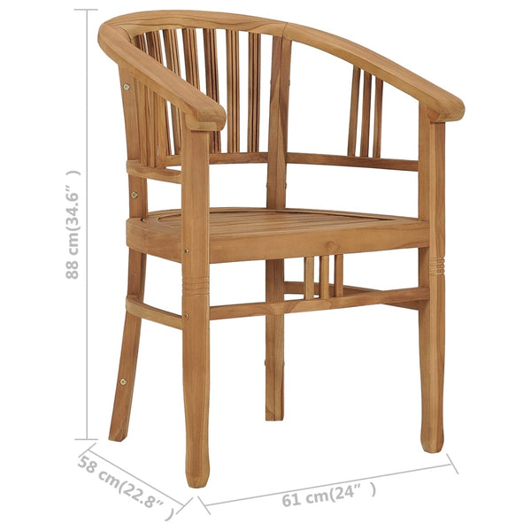 3-tlg. Garten-Essgruppe Teak Massivholz