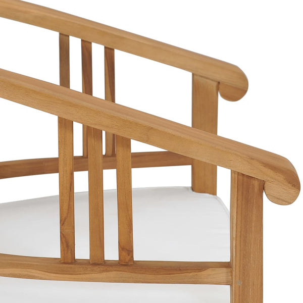 3-tlg. Garten-Essgruppe mit Sitzpolstern Teak Massivholz