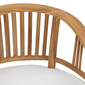 3-tlg. Garten-Essgruppe mit Sitzpolstern Teak Massivholz