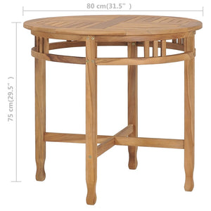 3-tlg. Garten-Essgruppe mit Sitzpolstern Teak Massivholz