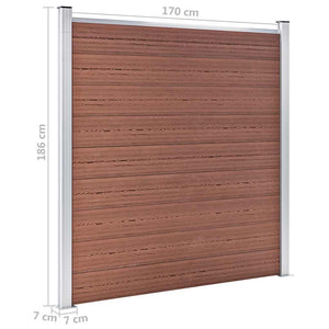 WPC Zaun-Set 1 Quadrat + 1 Schräge 273x186 cm Braun