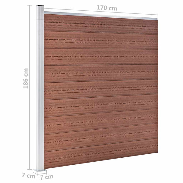 WPC Zaun-Set 1 Quadrat + 1 Schräge 273x186 cm Braun