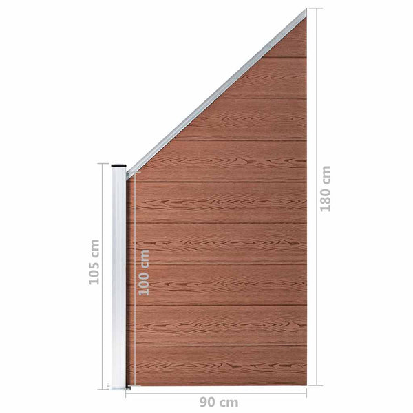 WPC Zaun-Set 1 Quadrat + 1 Schräge 273x186 cm Braun