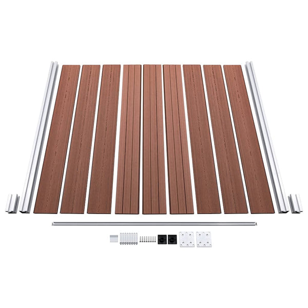 WPC Zaun-Set 1 Quadrat + 1 Schräge 273x186 cm Braun