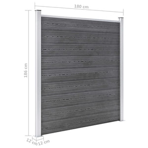 WPC Zaun-Set 1 Quadrat + 1 Schräge 273x186 cm Grau