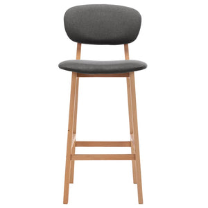 Barhocker 2 Stk. Dunkelgrau Stoff