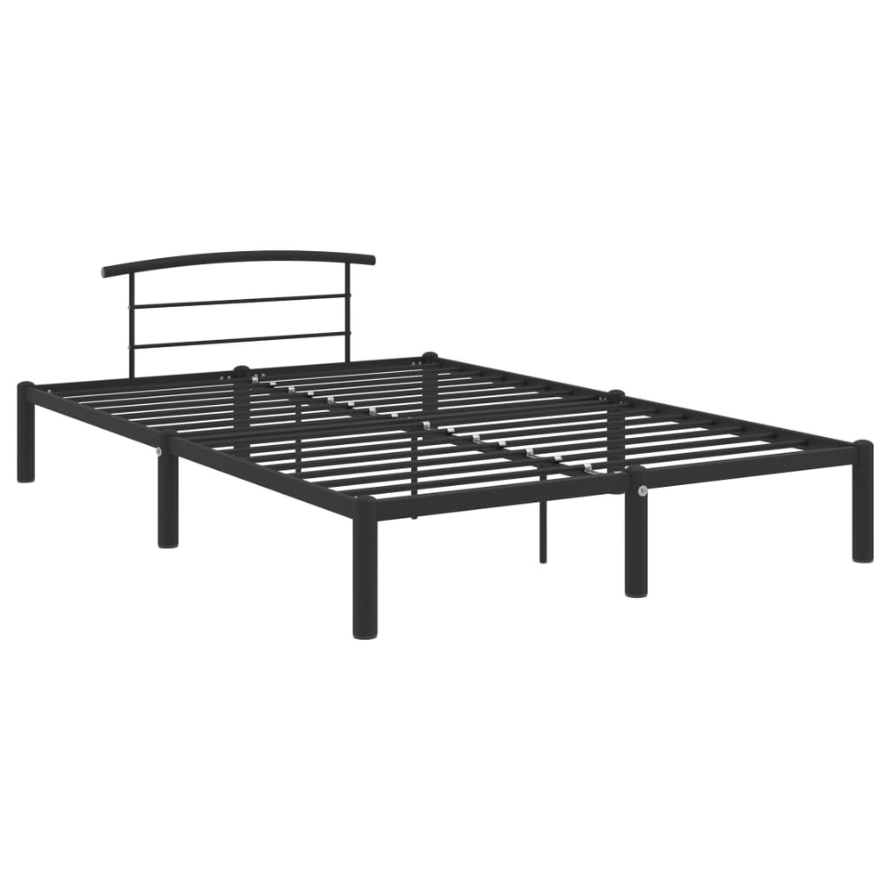 vidaXL Bed Frame Black Metal 140x200 cm