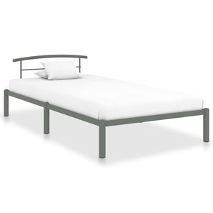 vidaXL Bed Frame Grey Metal 90x200 cm