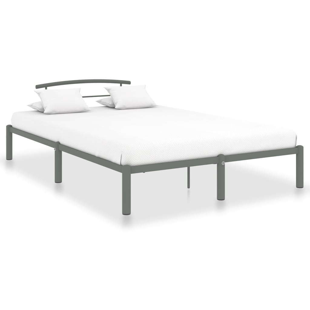 vidaXL Bed Frame Grey Metal 160x200 cm