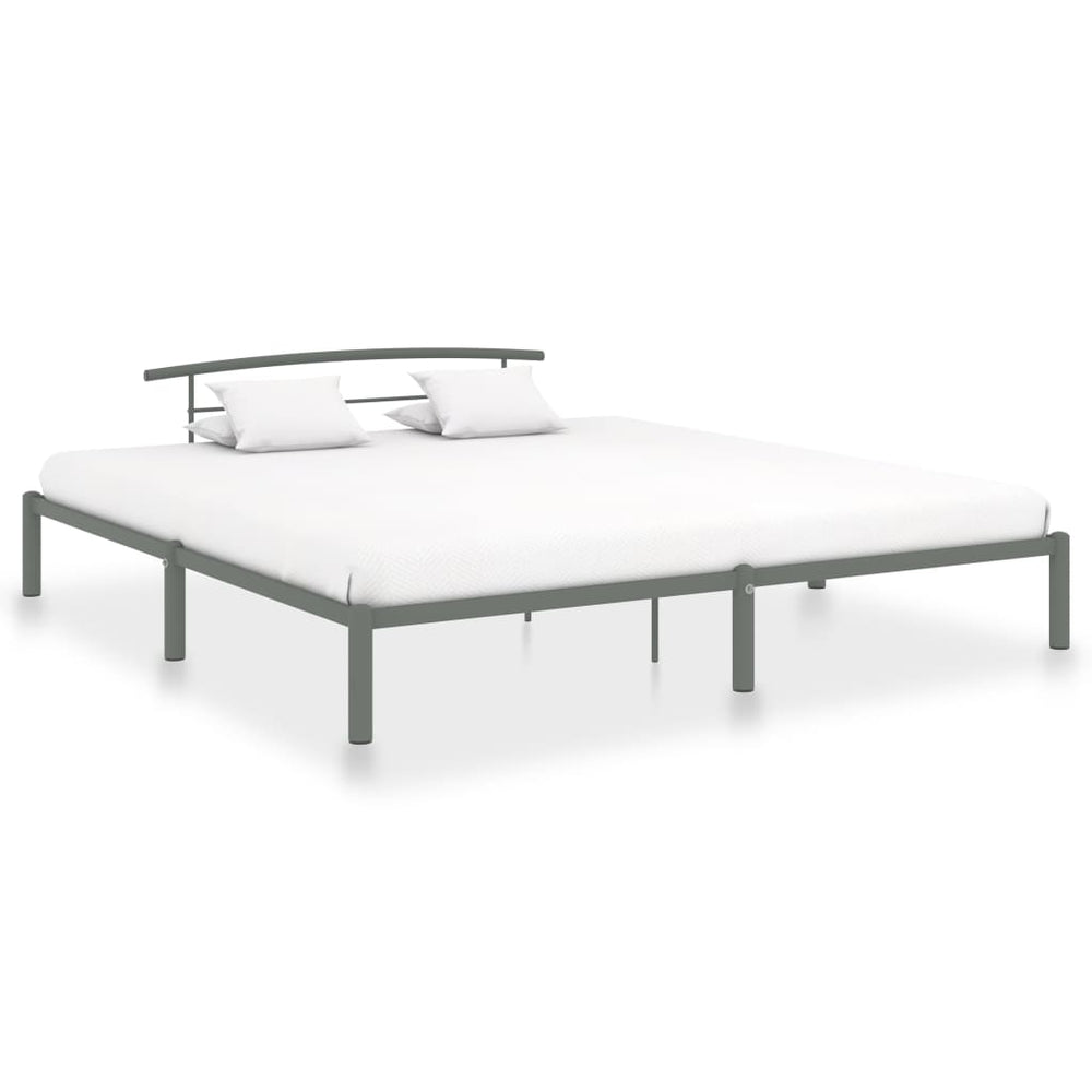 vidaXL Bed Frame Grey Metal 180x200 cm