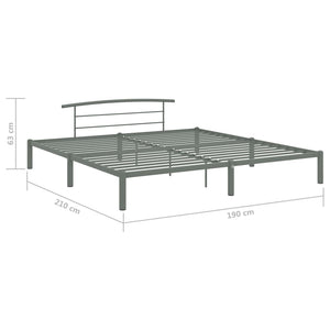 vidaXL Bed Frame Grey Metal 180x200 cm