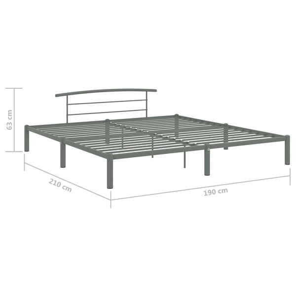 vidaXL Bed Frame Grey Metal 180x200 cm