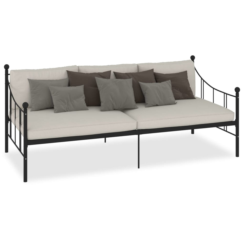 vidaXL Day Bed Frame Black Metal 90x200 cm