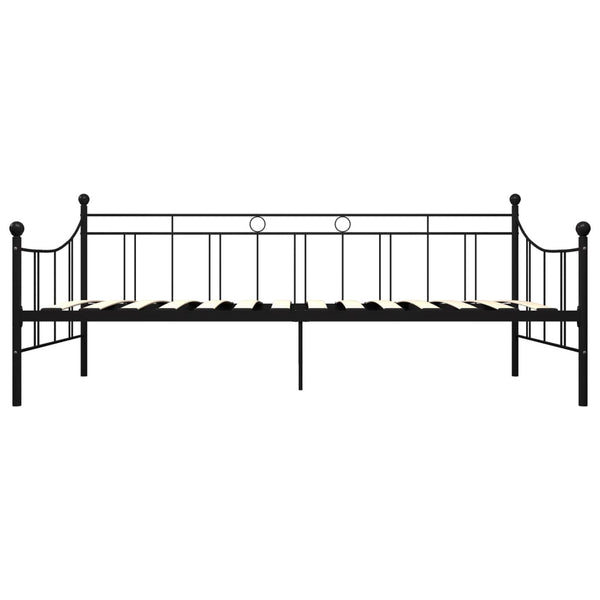 Tagesbett-Rahmen Schwarz Metall 90×200 cm