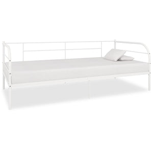 Tagesbett-Rahmen Weiß Metall 90×200 cm