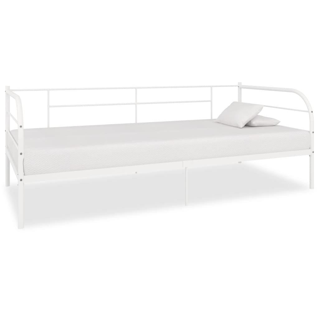 Tagesbett-Rahmen Weiß Metall 90×200 cm
