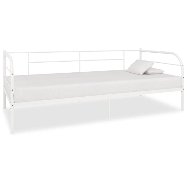Tagesbett-Rahmen Weiß Metall 90×200 cm