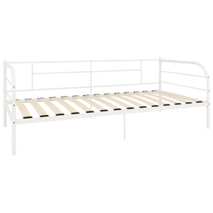 Tagesbett-Rahmen Weiß Metall 90×200 cm
