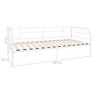 Tagesbett-Rahmen Weiß Metall 90×200 cm