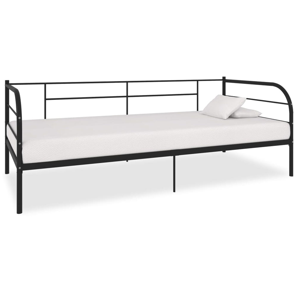 vidaXL Day Bed Frame Black Metal 90x200 cm