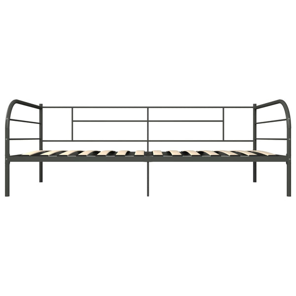 Tagesbett-Rahmen Grau Metall 90×200 cm