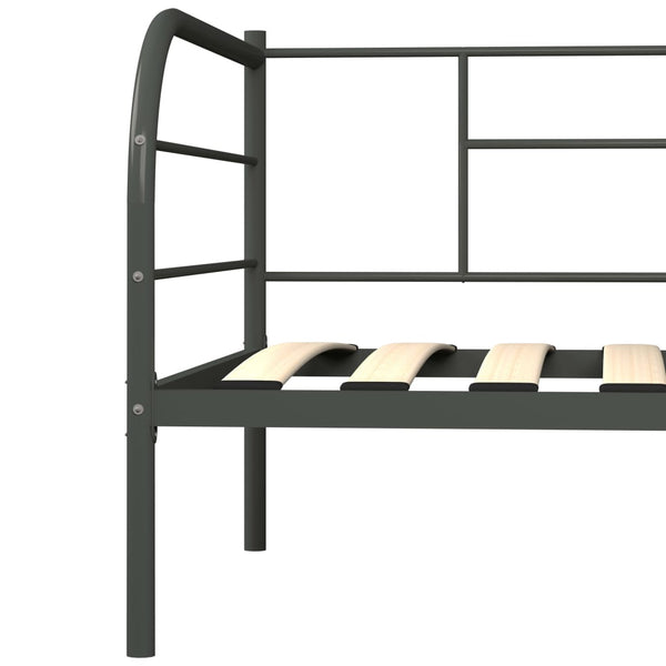 Tagesbett-Rahmen Grau Metall 90×200 cm