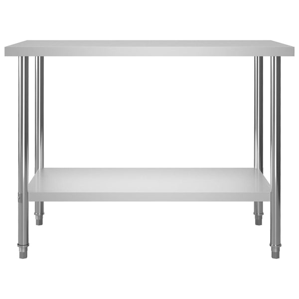 Küchen-Arbeitstisch mit Aufsatzboard 120×60×120 cm Edelstahl