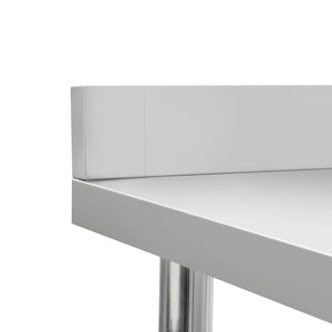 Küchen-Arbeitstisch mit Aufsatzboard 120×60×120 cm Edelstahl