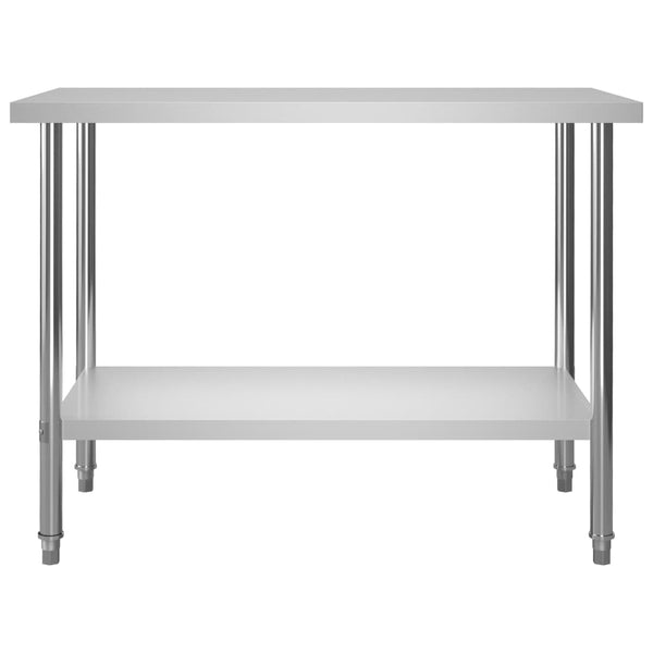 Küchen-Arbeitstisch mit Aufsatzboard 120×60×150 cm Edelstahl