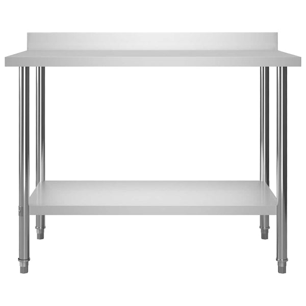 Küchen-Arbeitstisch mit Aufsatzboard 120×60×93 cm Edelstahl
