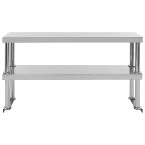 Küchen-Arbeitstisch mit Aufsatzboard 120×60×93 cm Edelstahl