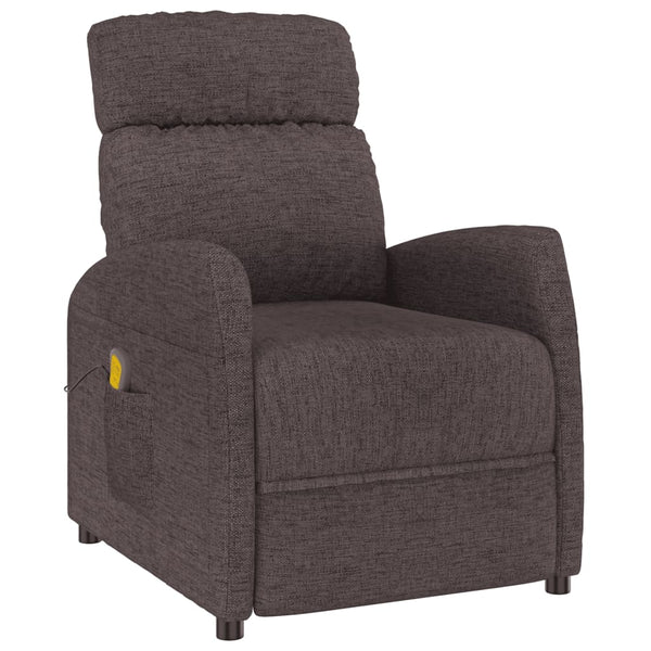 Massagesessel Dunkelbraun Stoff